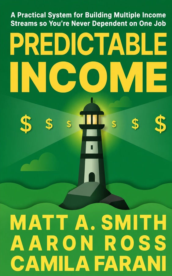 Predictable Income book cover by Matt A. Smith, Aaron Ross, and Camila Farani